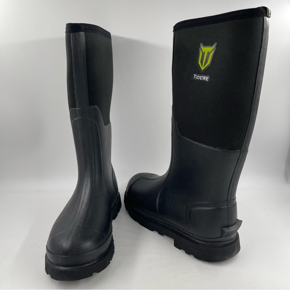 NIB! TideWe Men’s Tall Black Neoprene Rubber Waterproof Work Boots - Size 7 - Picture 9 of 11